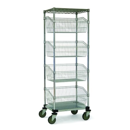 Basket Unit,w/Solid Base,4 Bskt,24x36x69